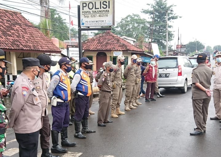 Tim Gabungan Satgas Covid 19 Karawang Gelar Operasi Yustisi dan Penyekatan Perbatasan